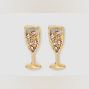 Sugarfix by BaubleBar Champagne Flute Gold Colored Earrings